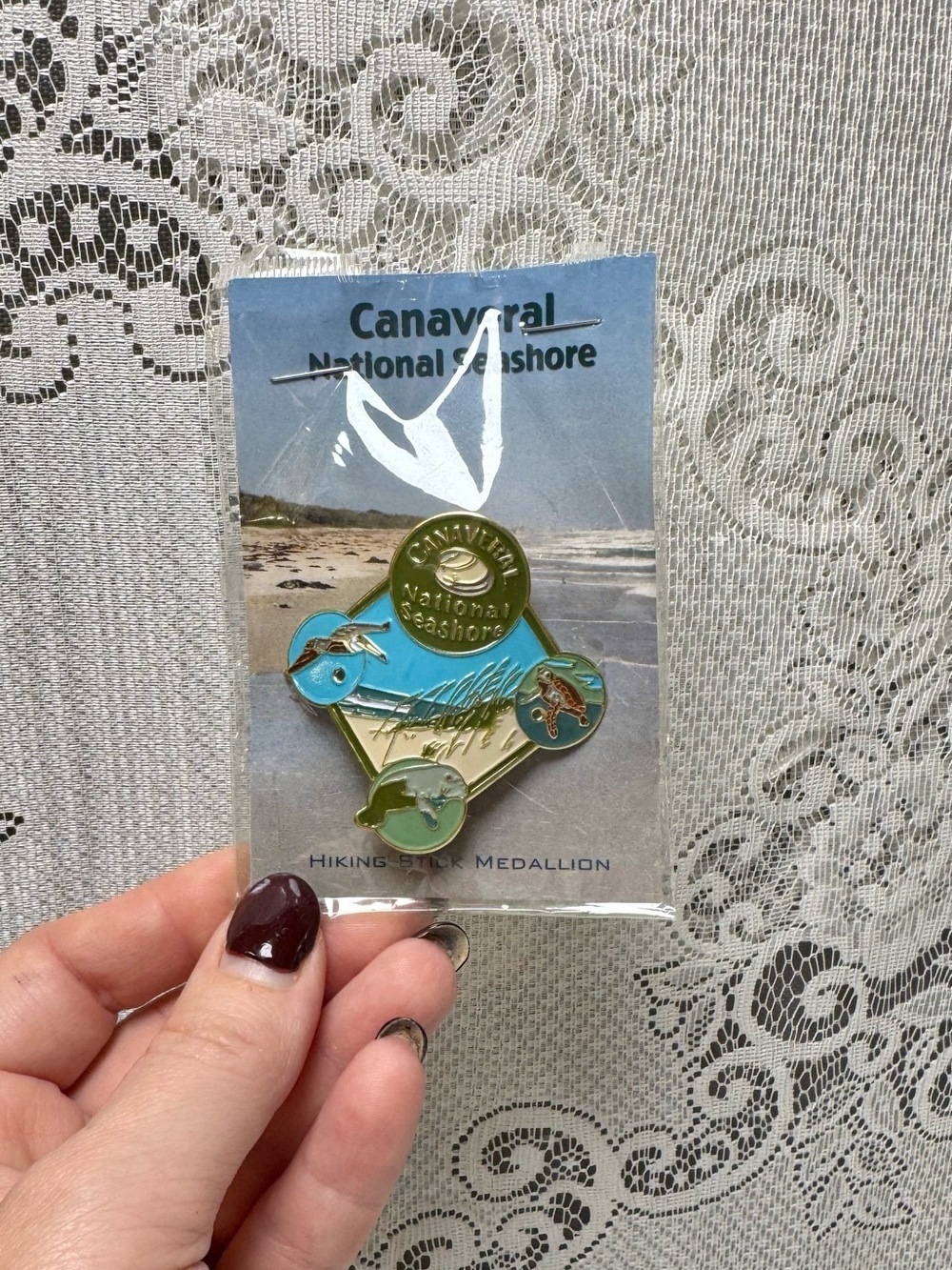 Blue & Gold Hiking Medallion